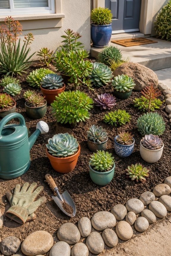 Budget-Friendly Succulent Front Yard Makeover