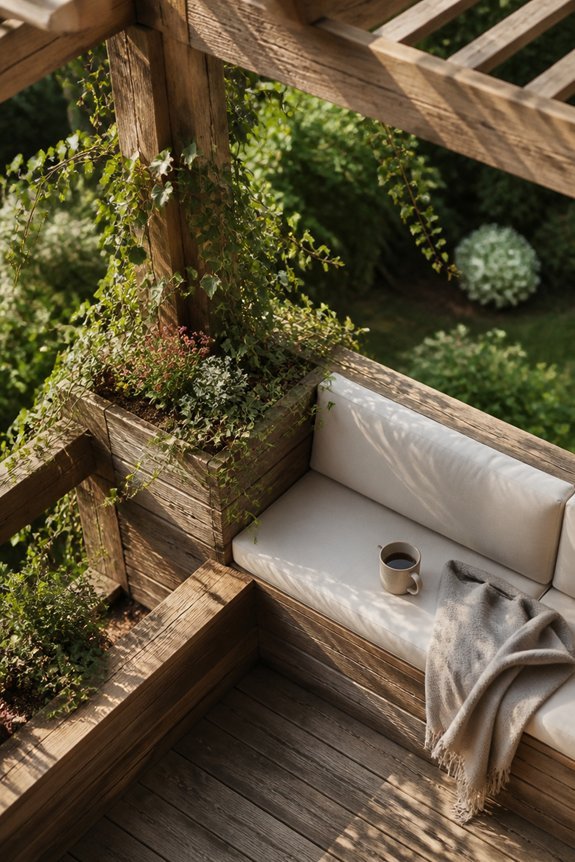integrated seating and planters