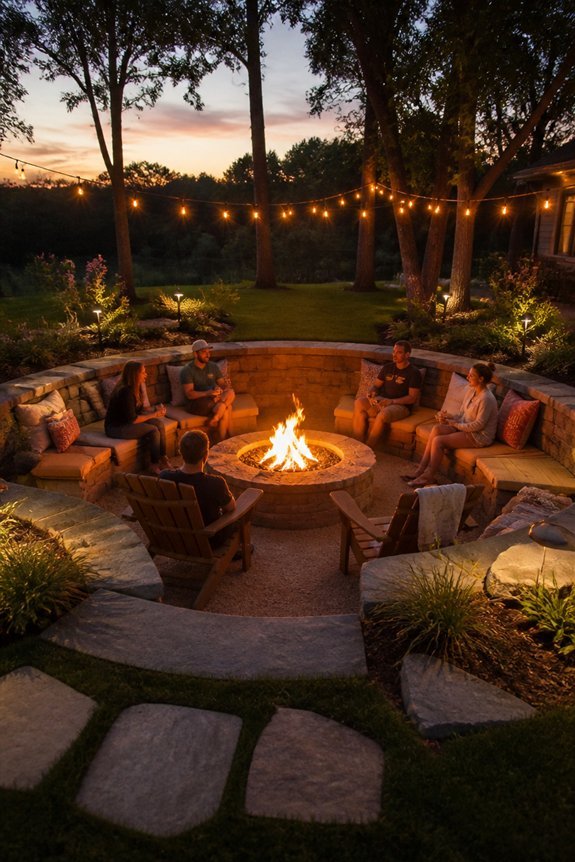 intimate sunken fire pits