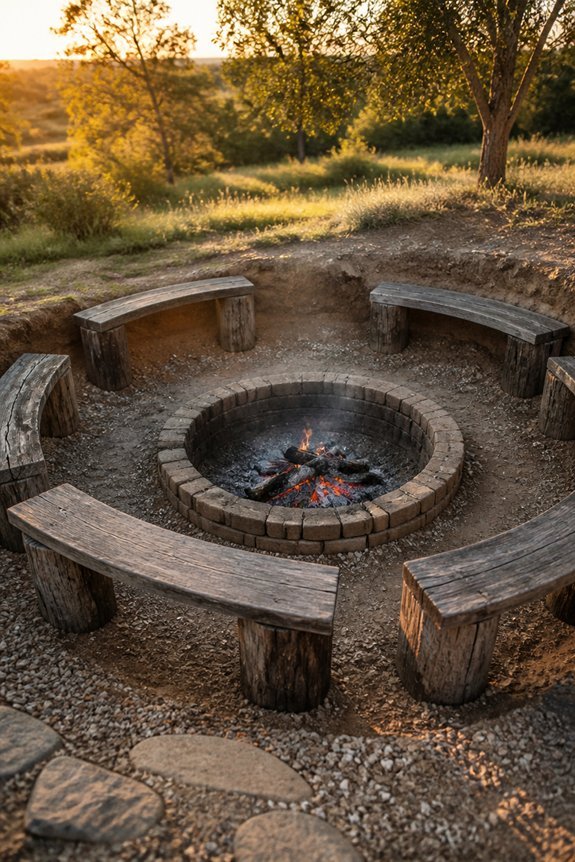 inviting sunken fire pit