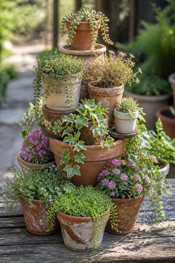 layered pots create dimension
