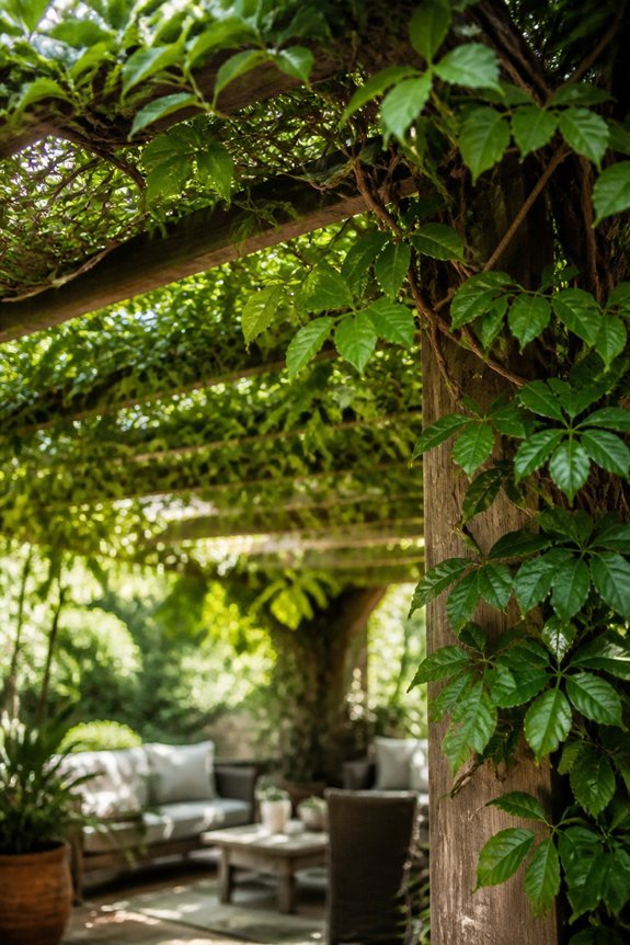 leafy overhead shade vines