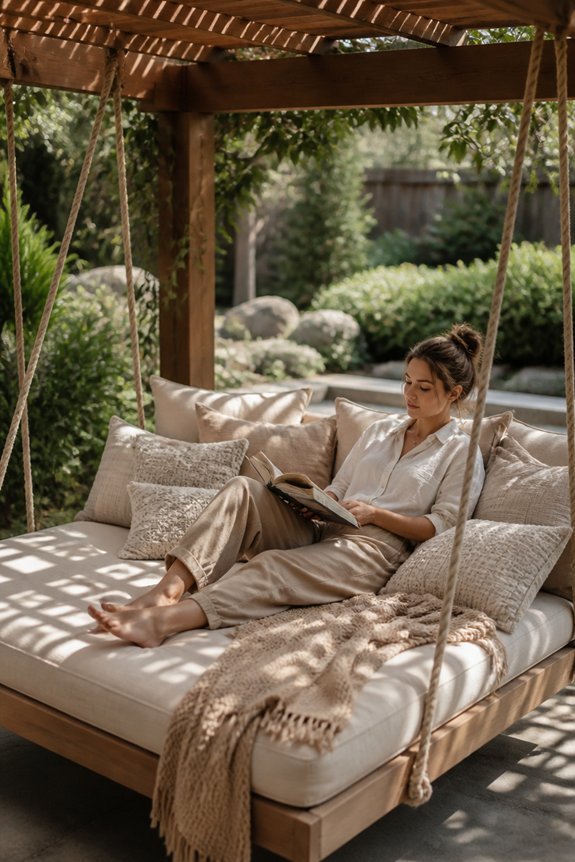 leisurely suspended outdoor seating