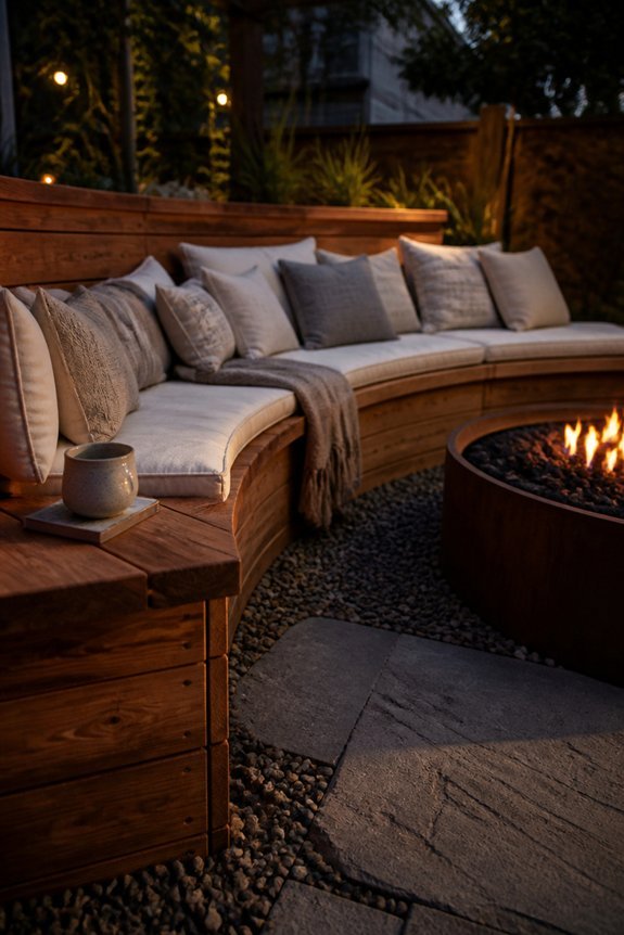 permanent comfortable fire pit seating