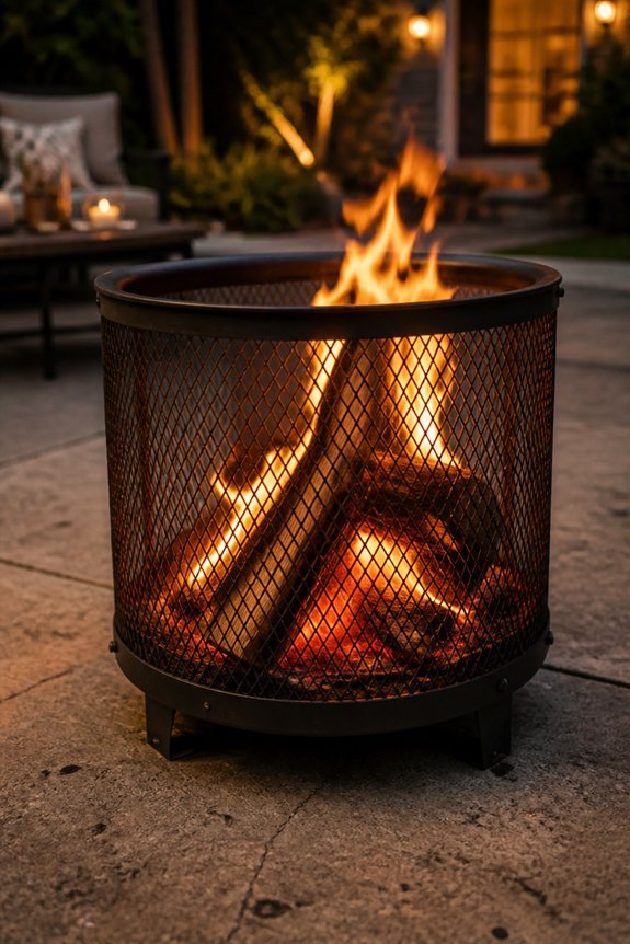 portable steel mesh firepit