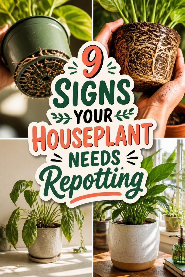 repotting signs for houseplants