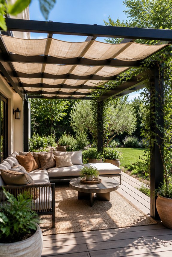 retractable shade cloth pergolas
