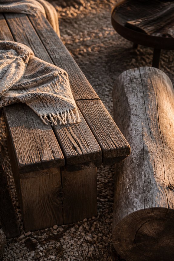 rustic fire pit seating