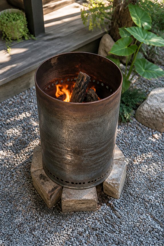 salvaged flue fire pit