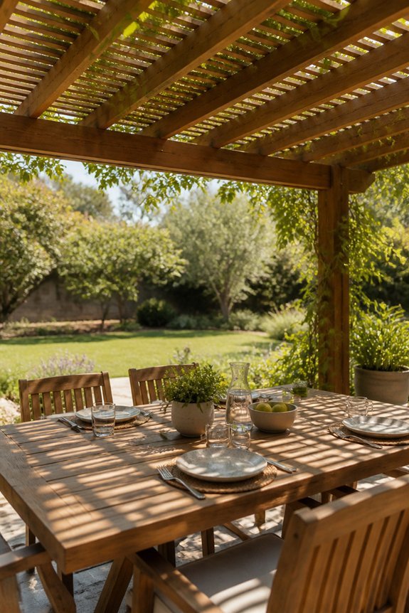 shaded dining area design