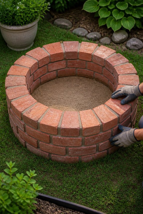 simple diy brick fire pit