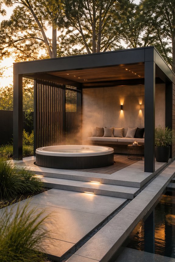 sleek minimalist outdoor structures