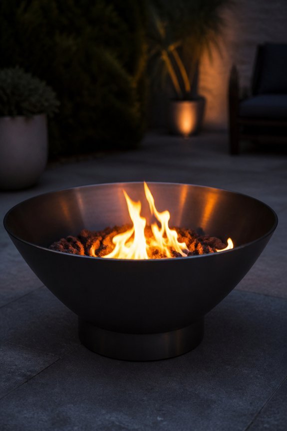 sleek modern fire bowls