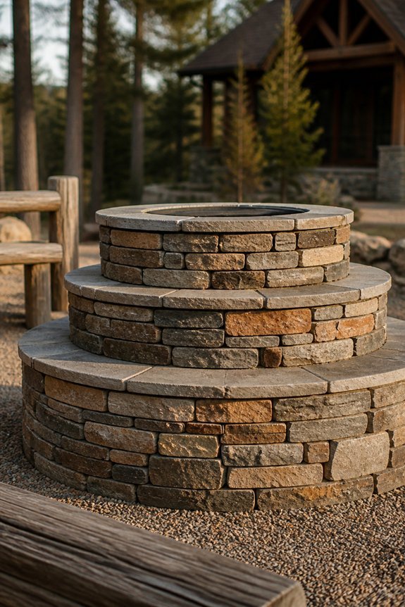 stacked stone fire pits
