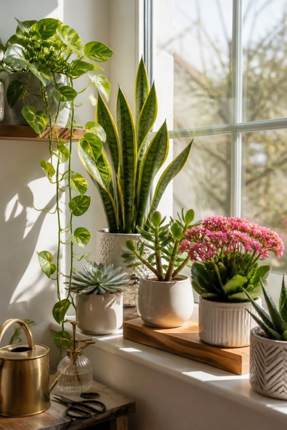 vertical windowsill plant shelves