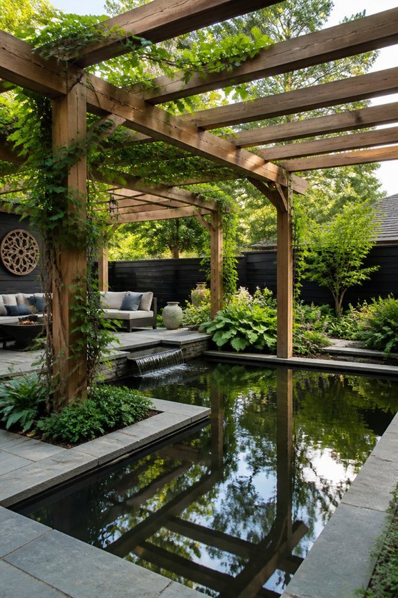 water features enhance pergolas