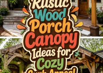 Rustic Wood Porch Canopy Ideas for Cozy Curb Appeal