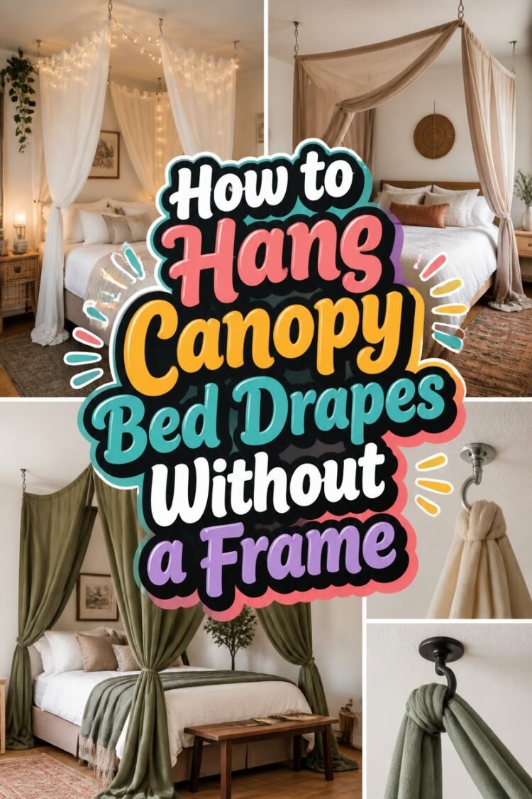 How to Hang Canopy Bed Drapes Without a Frame