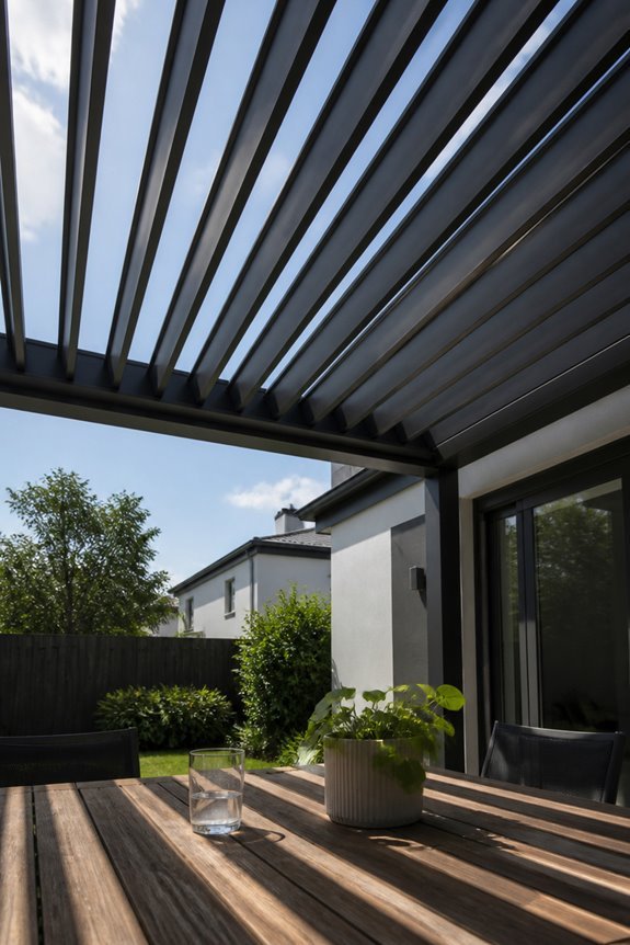 adjustable shade louvered roofs