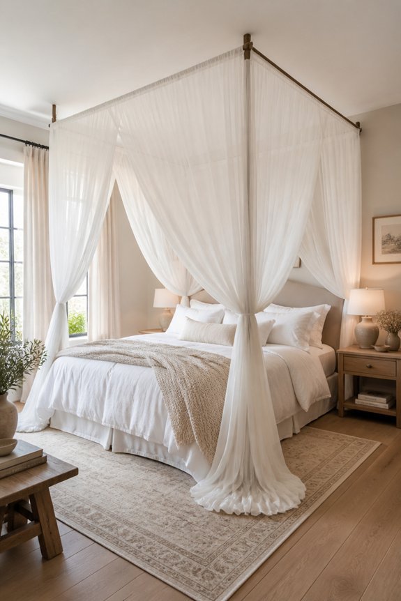 airy sheer canopy curtains