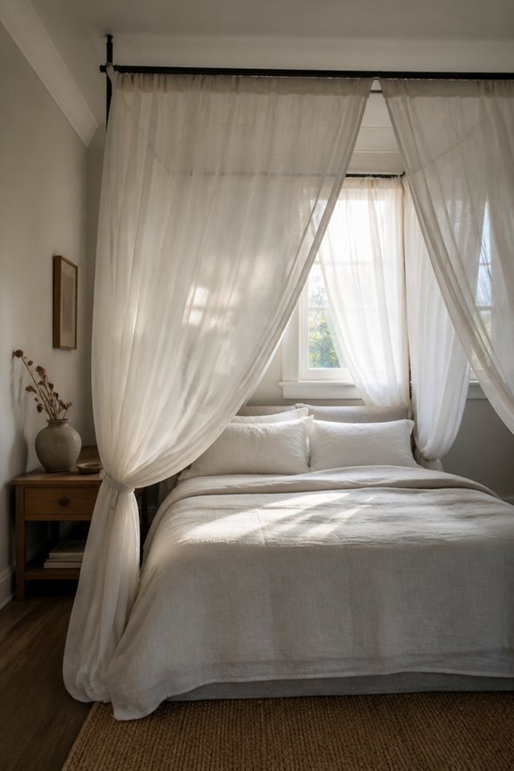airy sheer curtain beds