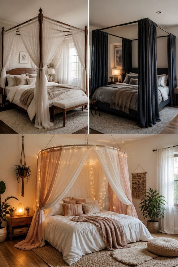 canopy bed curtain combinations