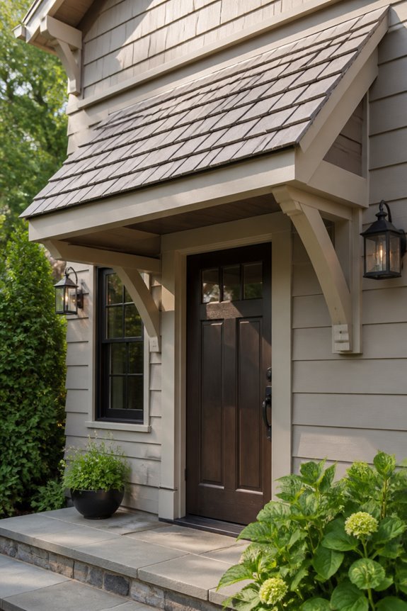 cohesive entryway roofing design