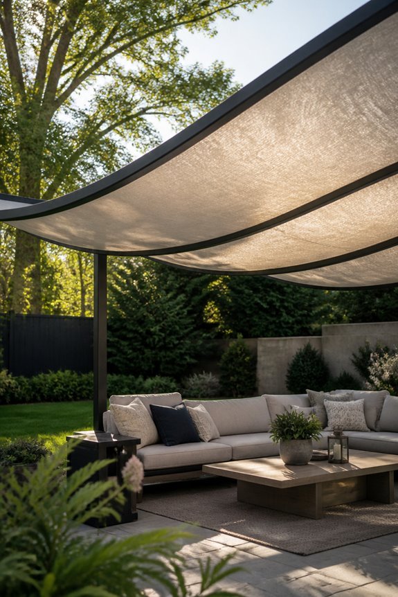 curved canopies provide shade