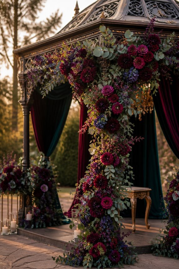 dramatic jewel tone floral elegance