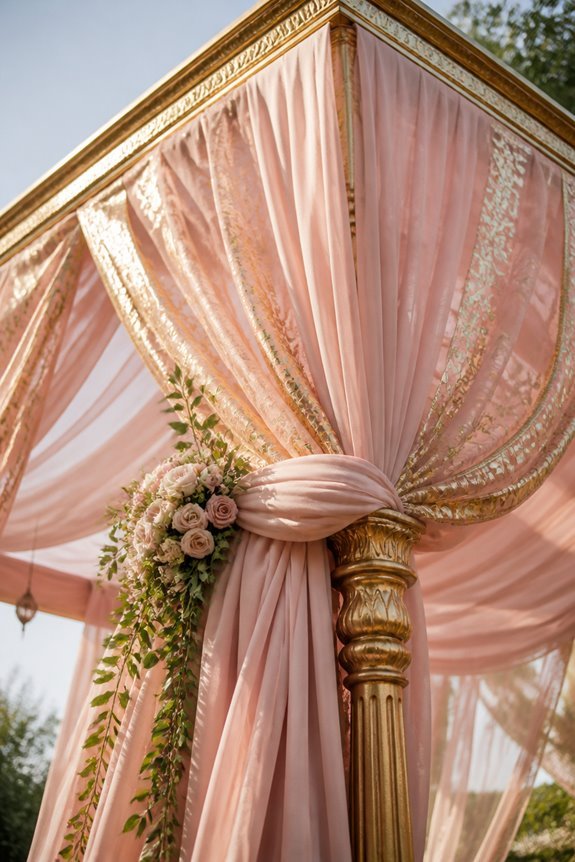 elegant blush gold canopy
