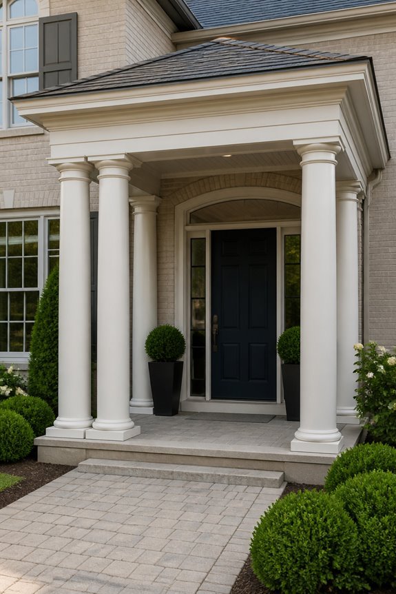 elegant column supported porticos