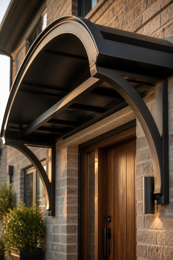 elegant curved metal canopies