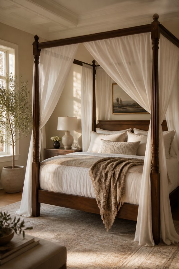 elegant four poster canopy beds