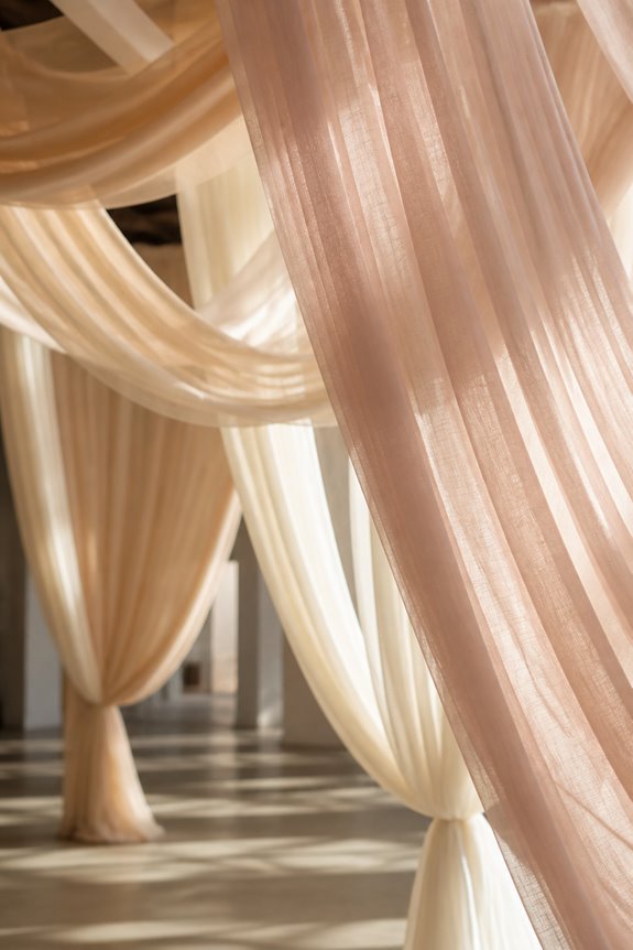 elegant layered fabric drapery