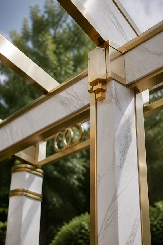 elegant marble and brass