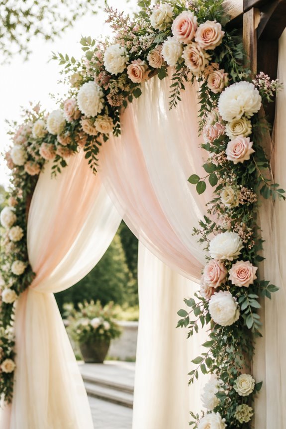 elegant tulle floral canopy