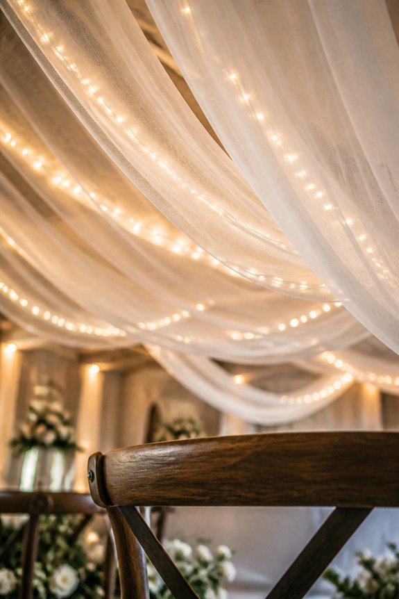 elegant white draping lighting