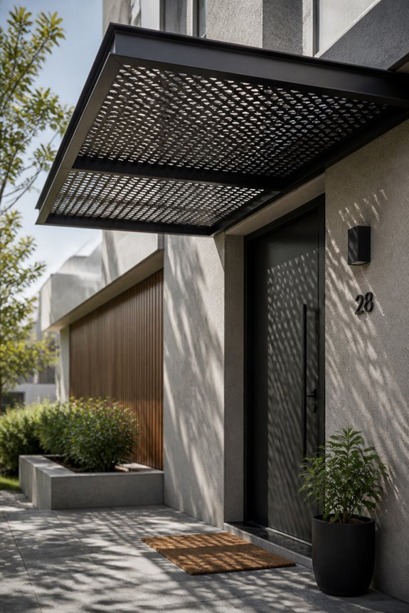 filtered sunlight metal canopies