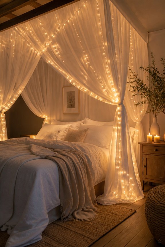 glowing sheer canopy drapes