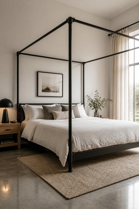 industrial metal canopy beds