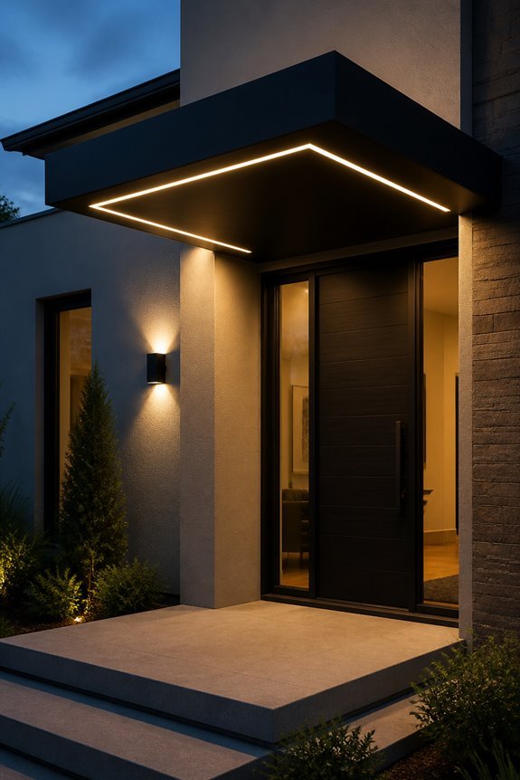integrated illuminated metal canopies