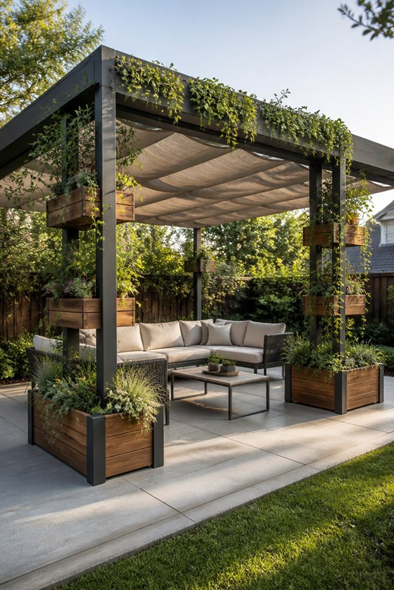 integrated planters for canopies