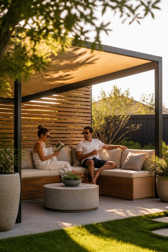 integrated seating and shade