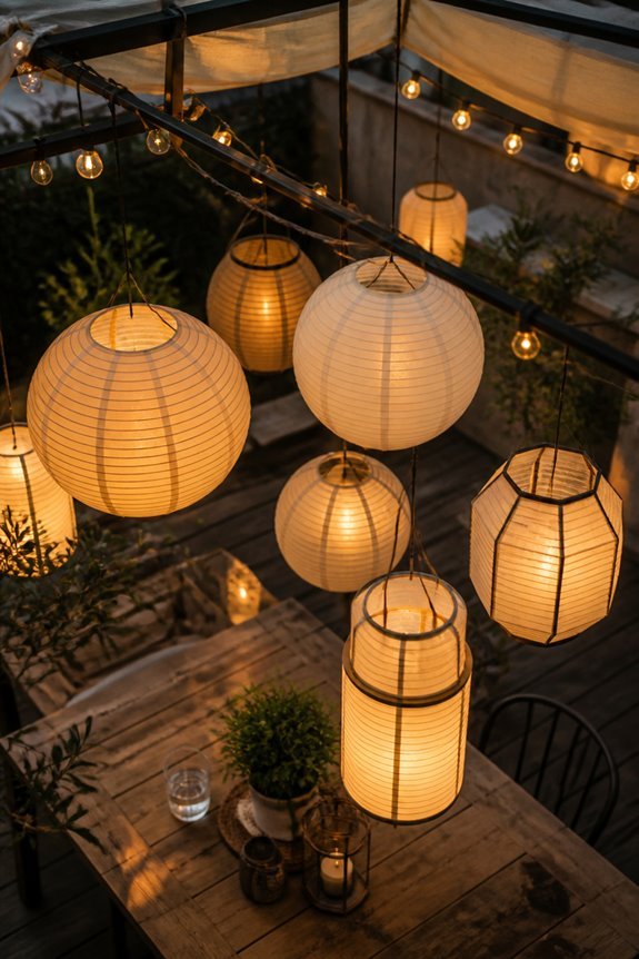 inviting lanterns illuminate canopy