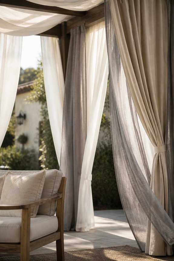 layered curtains for patios