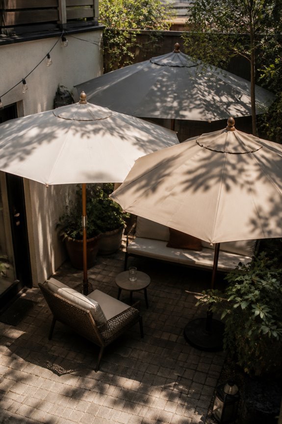 layered shade umbrella clusters