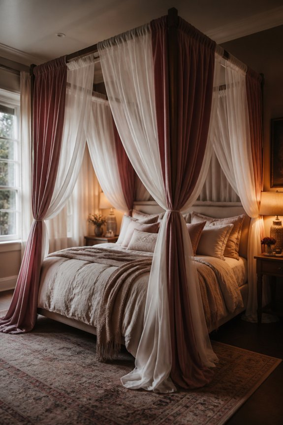 layered velvet and sheer canopy