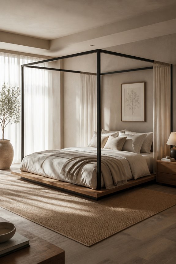 low profile canopy bed elegance