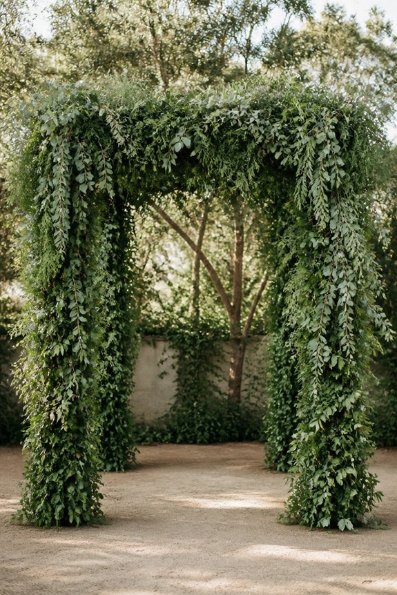 lush greenery wedding canopy