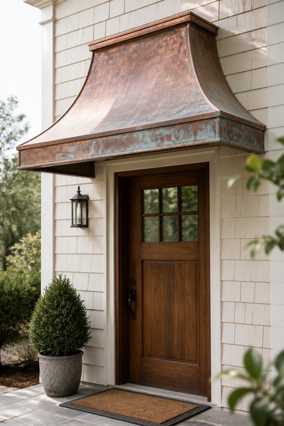 metal canopies enhance architecture